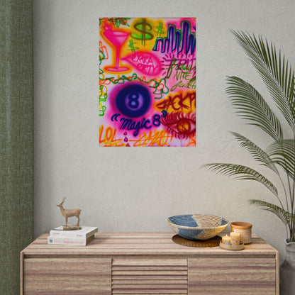 "colorful chaos" airbrush rolled print