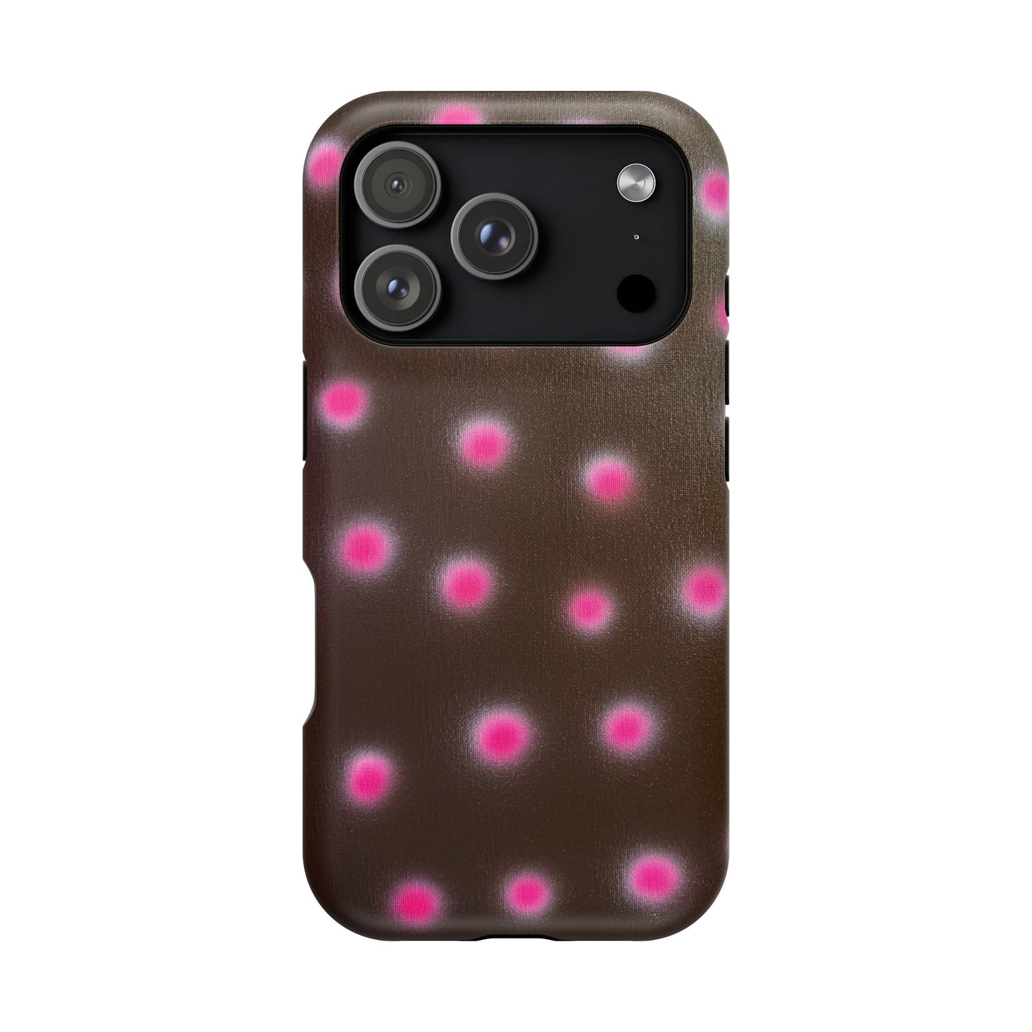 MagSafe "cherry mocha polka dot" airbrush iPhone case