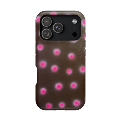 MagSafe "cherry mocha polka dot" airbrush iPhone case