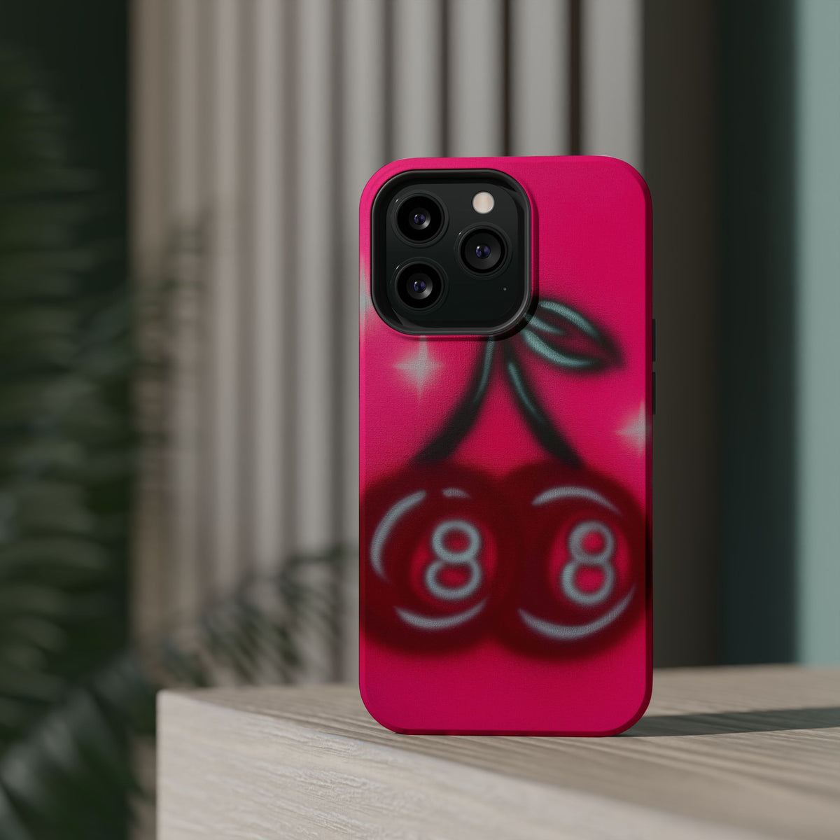 MagSafe "cherry 8ball" airbrush iPhone case