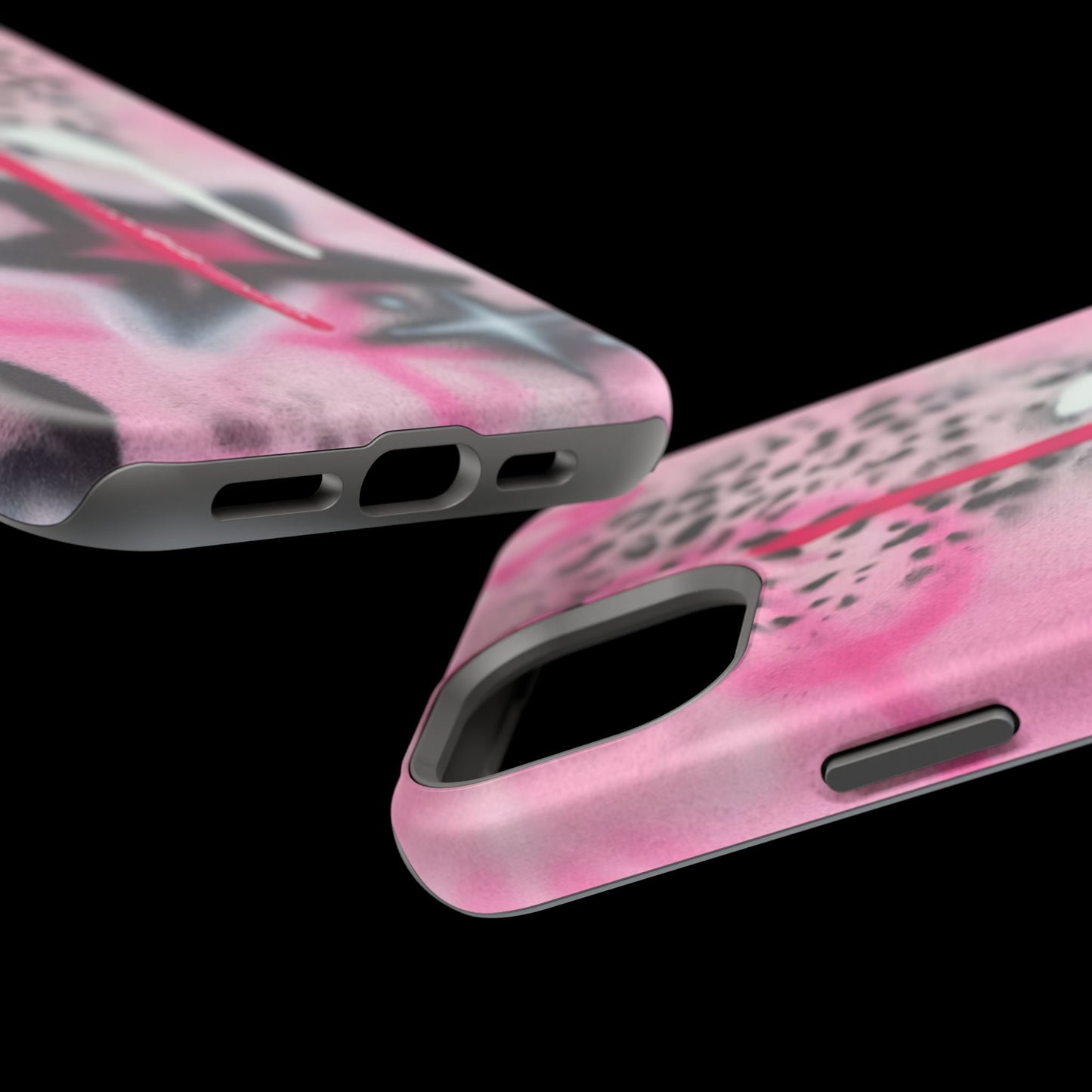 MagSafe "pink cheetah" airbrush iPhone case