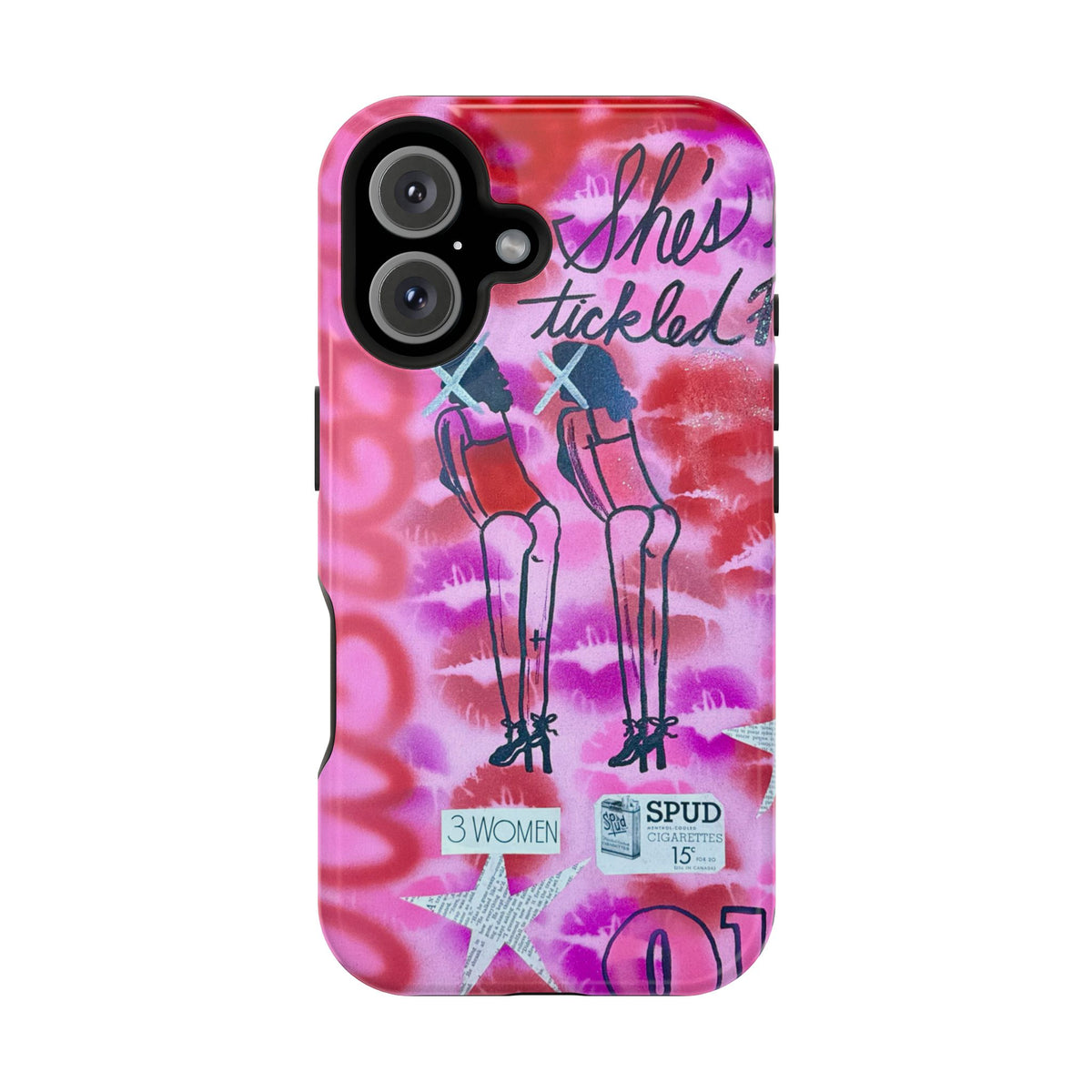 MagSafe "tickled pink" airbrush iPhone case