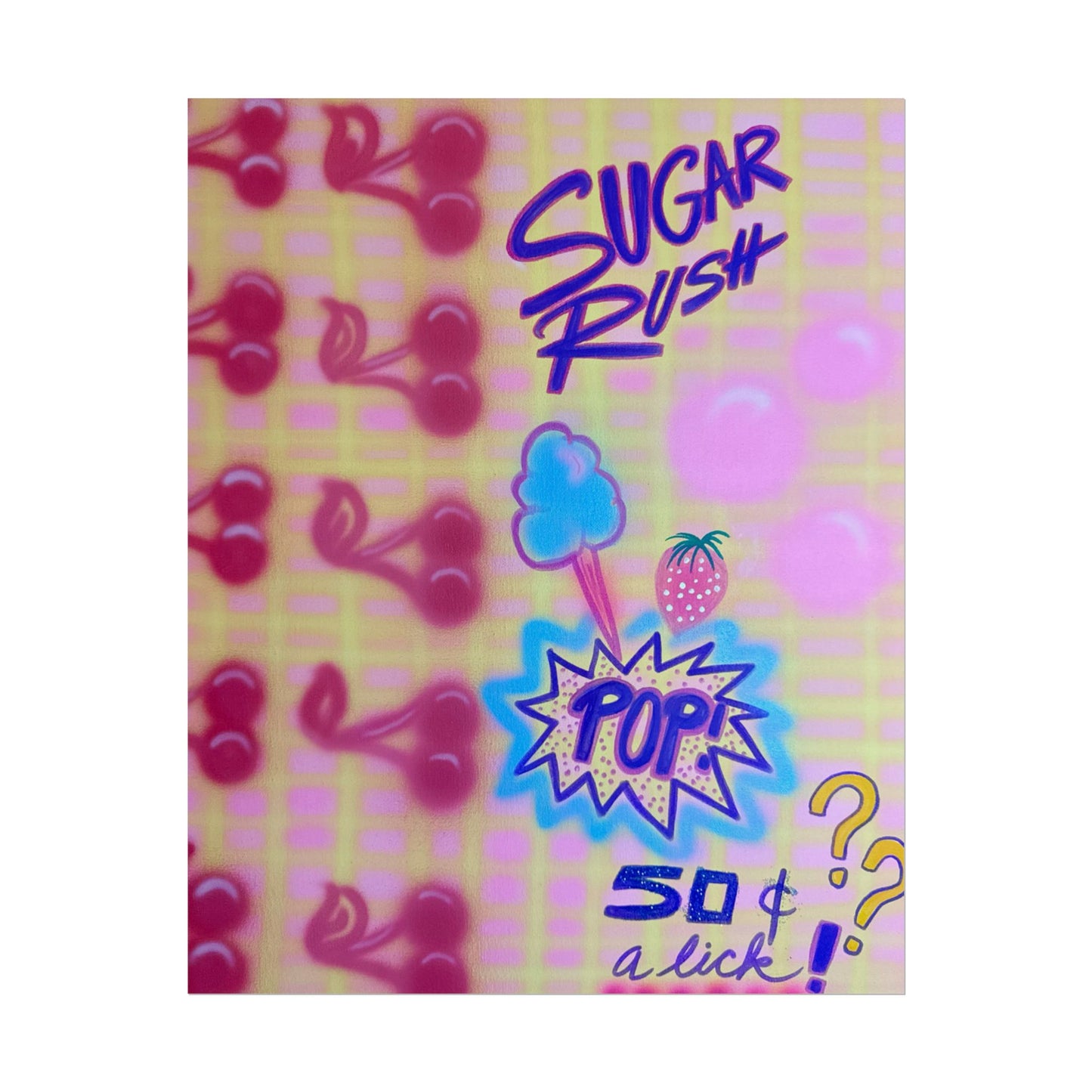 "sugar rush" airbrush rolled print