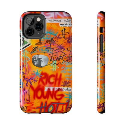 "young, rich, hot!" airbrush iPhone case