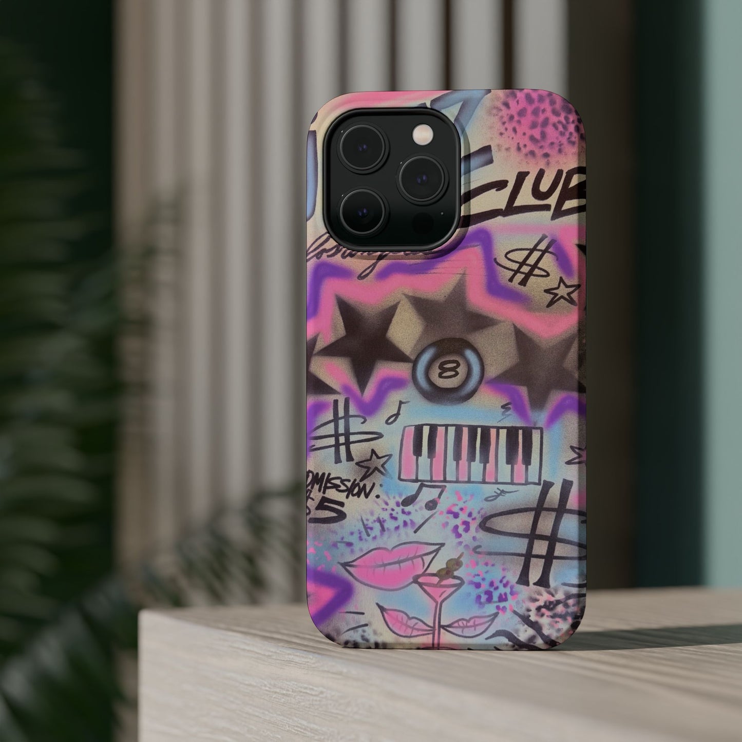 MagSafe "jazz club" airbrush iPhone case
