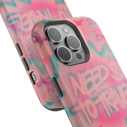 MagSafe "need $$ to travel" airbrush iPhone case