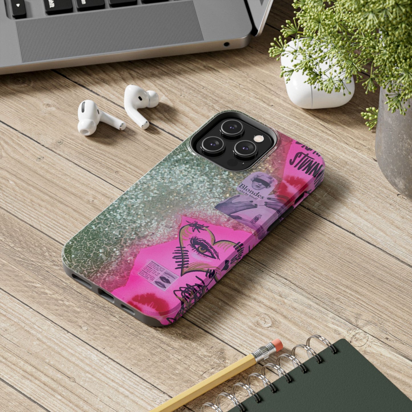 "glitter gloss" airbrush iPhone case