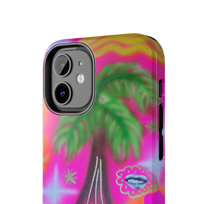 "neon pink palms" airbrush iPhone case