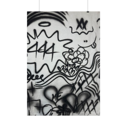 "444" airbrush rolled print