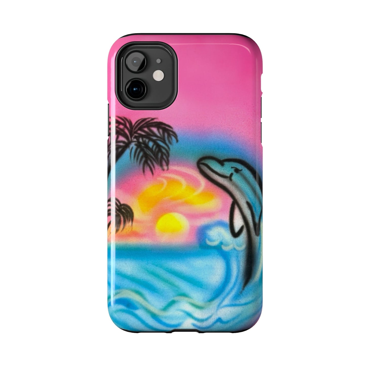 "dolphin love" airbrush iPhone case