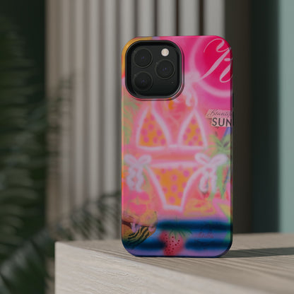 MagSafe "santa monica strawberry" airbrush iPhone case