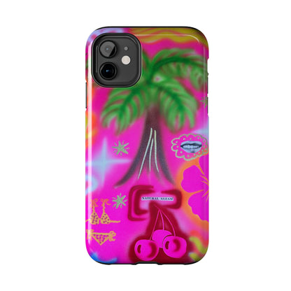 "neon pink palms" airbrush iPhone case