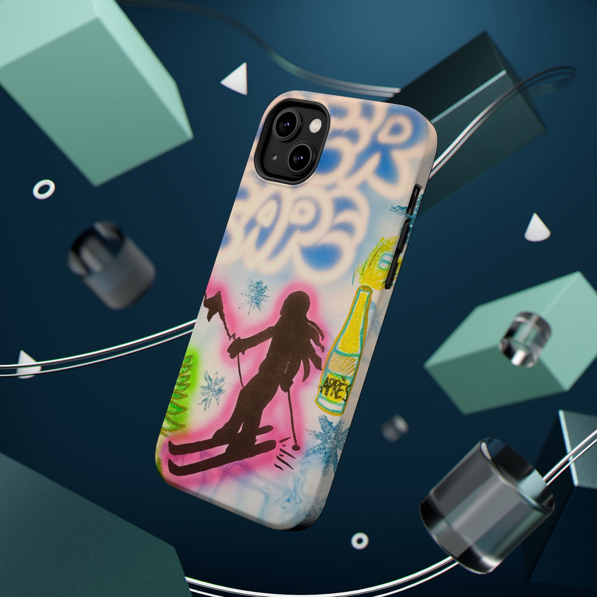 MagSafe "winter escape" airbrush iPhone case