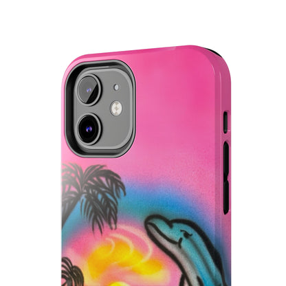 "dolphin love" airbrush iPhone case