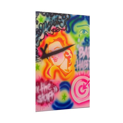 "bad habits" airbrush rolled print