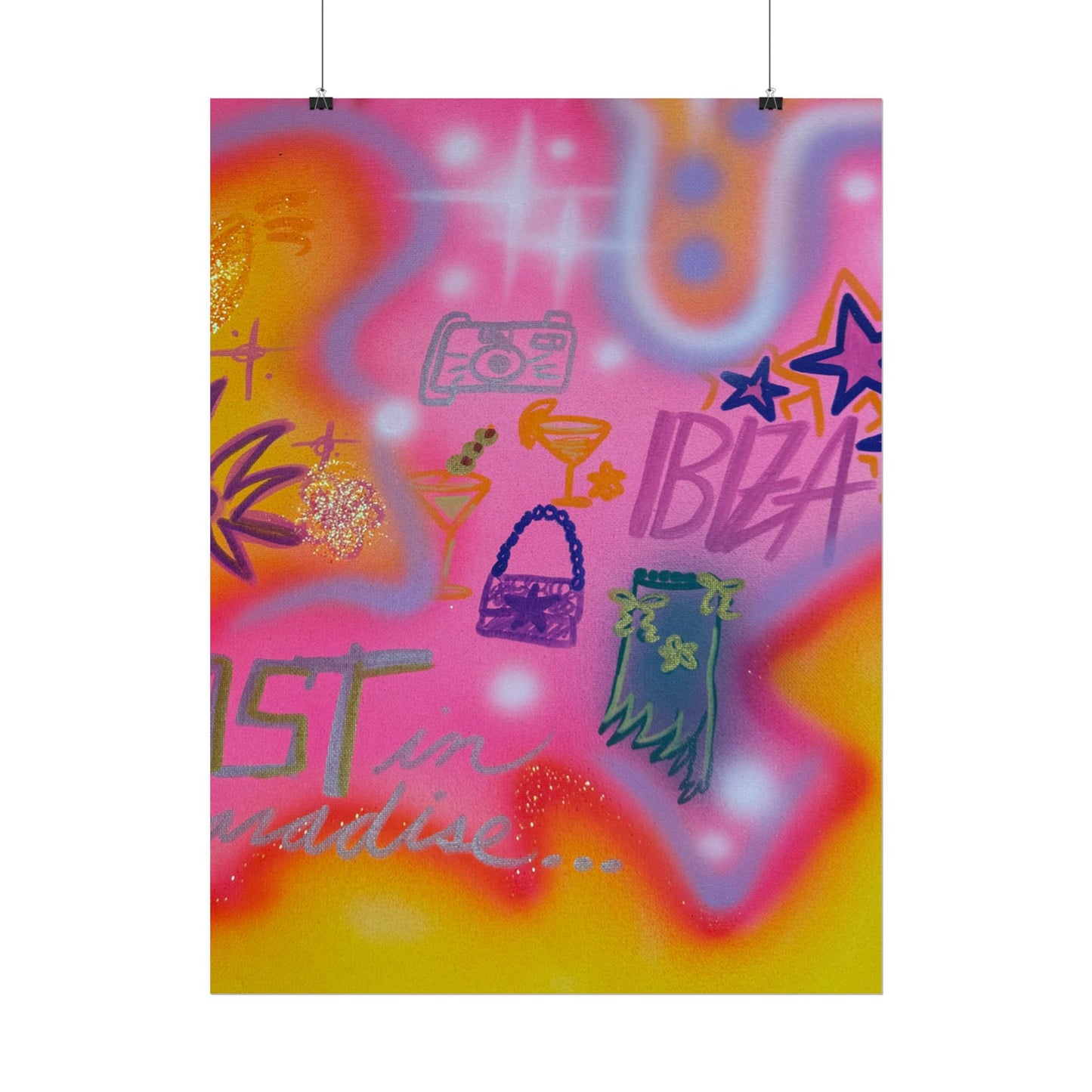 "ibiza" airbrush rolled print