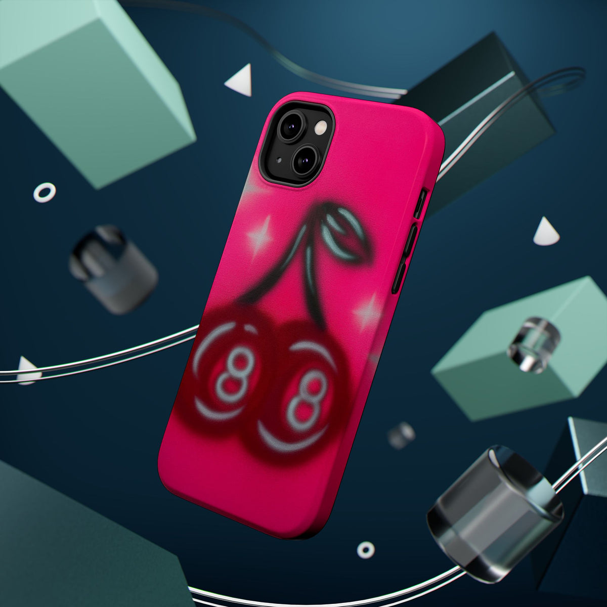 MagSafe "cherry 8ball" airbrush iPhone case