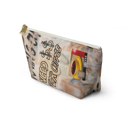 "need $$ for coffee" airbrush makeup pouch