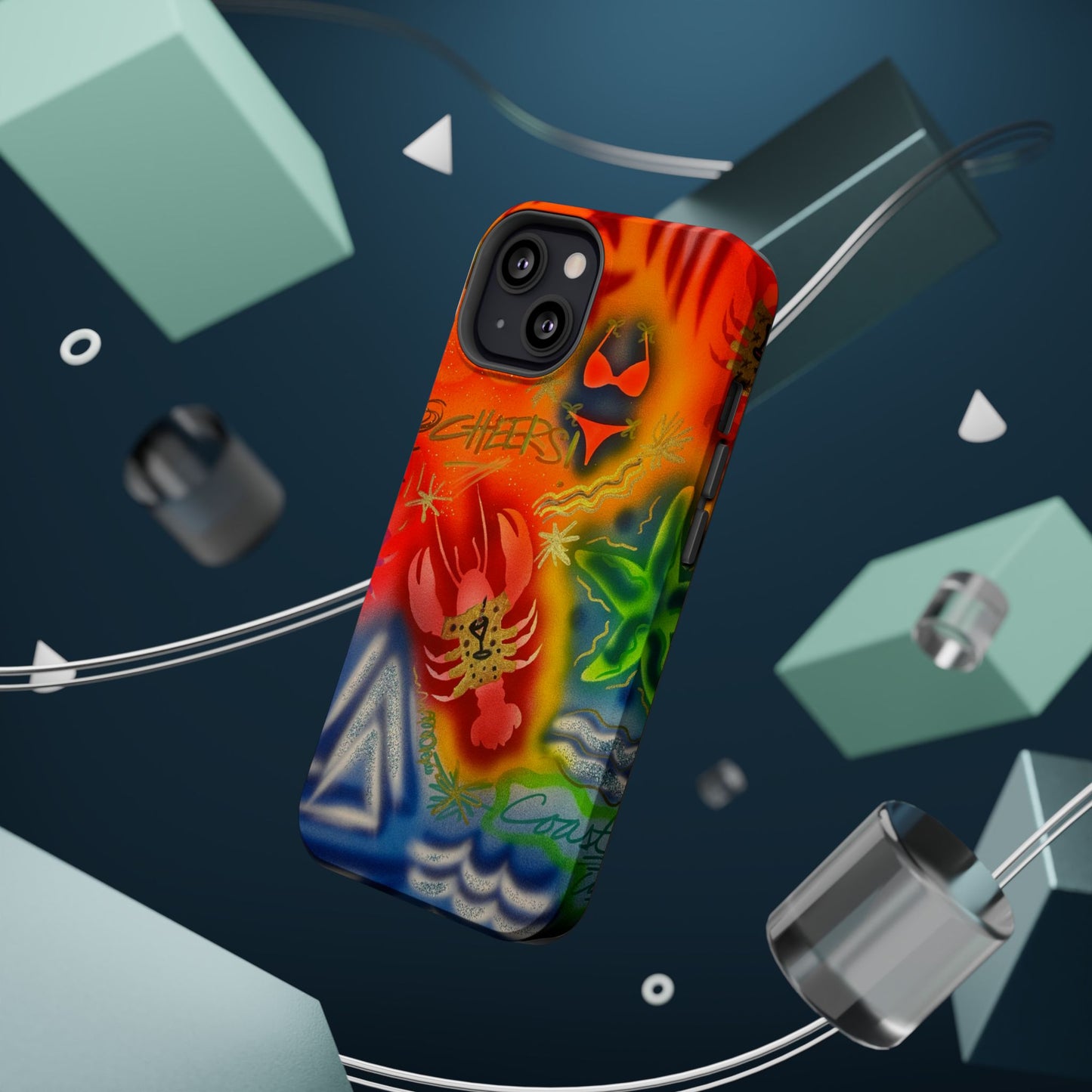 MagSafe "tipsy lobster" airbrush iPhone case