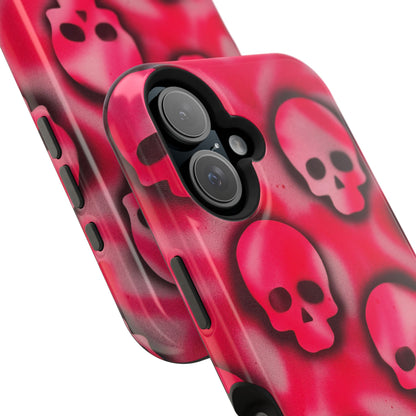MagSafe "pink skully" airbrush iPhone case