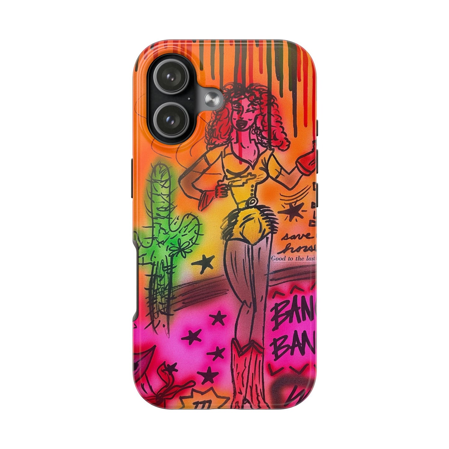 "wild, wild west" airbrush iPhone case