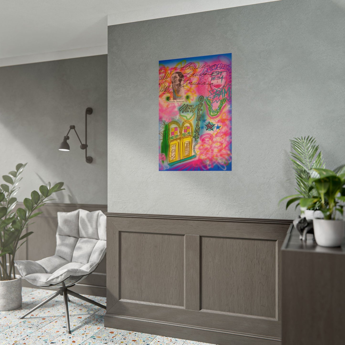 "new orleans, la" airbrush rolled print