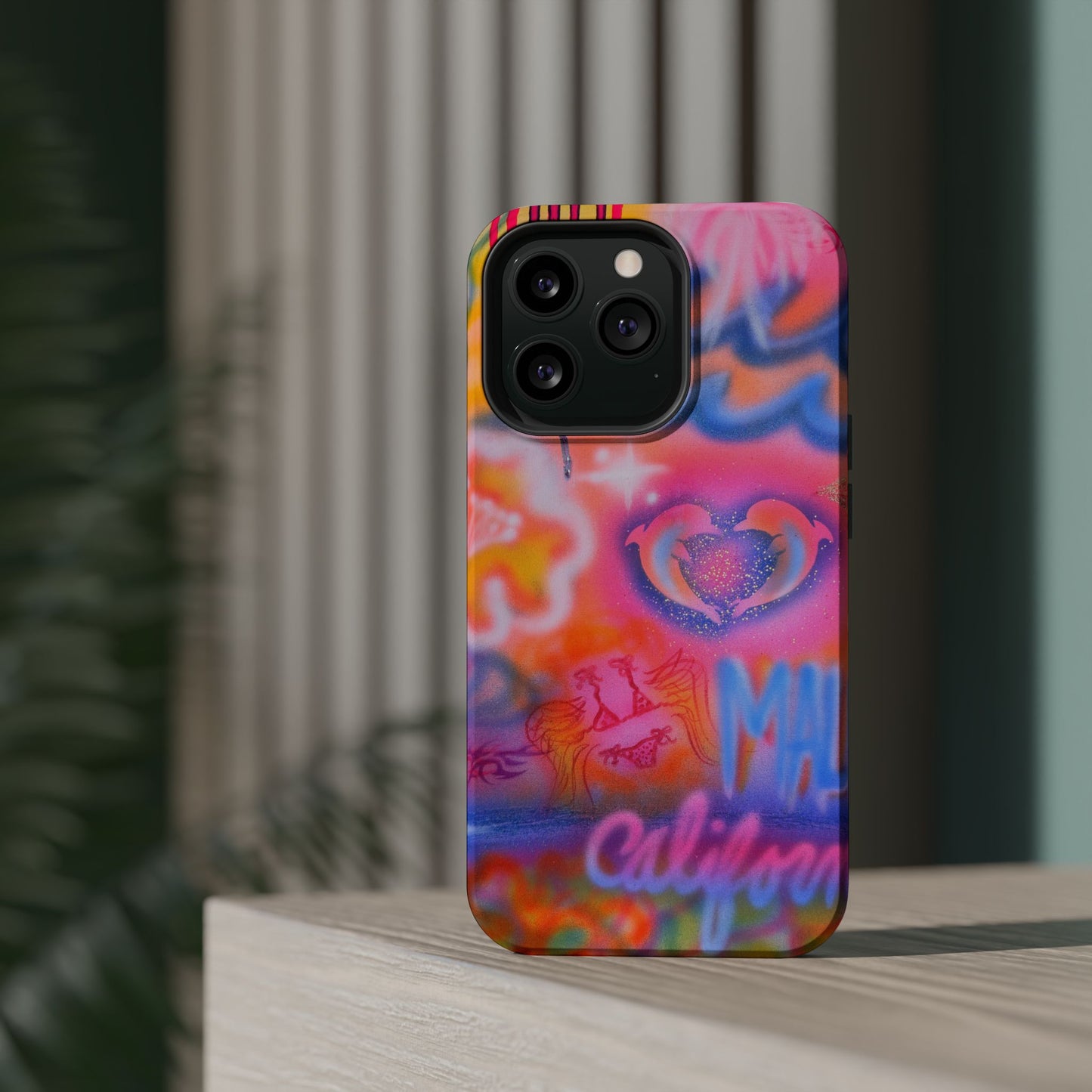 "mornings in malibu" MagSafe airbrush iPhone case