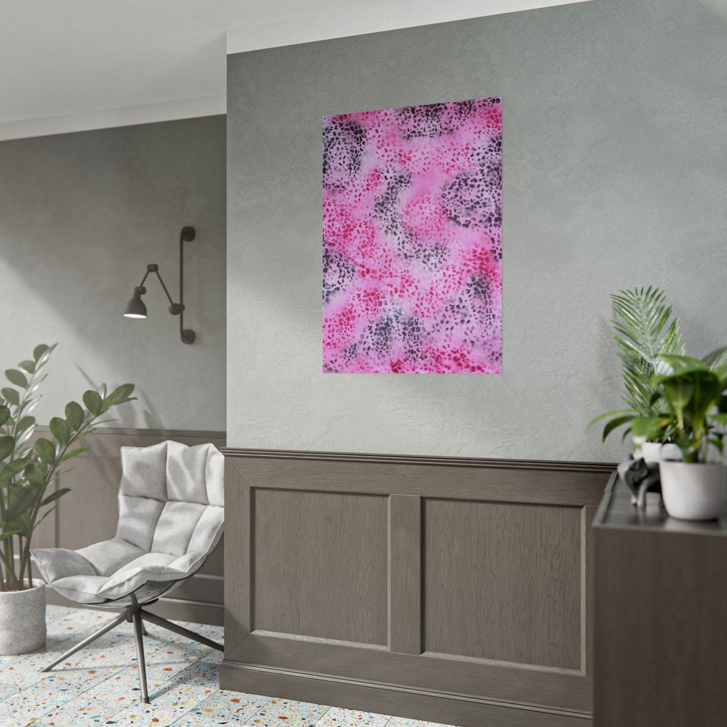 "pink cheetah" airbrush rolled print