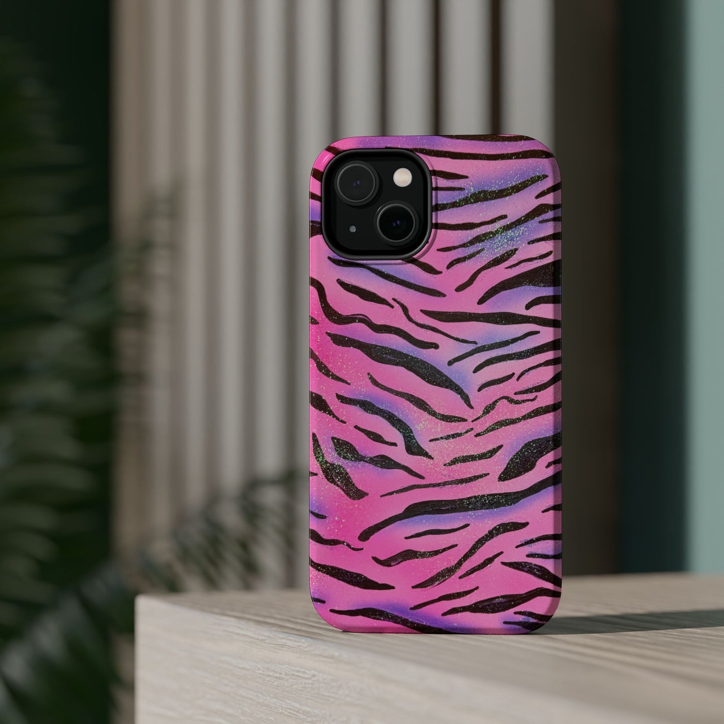 MagSafe "glitter zebra" airbrush iPhone case