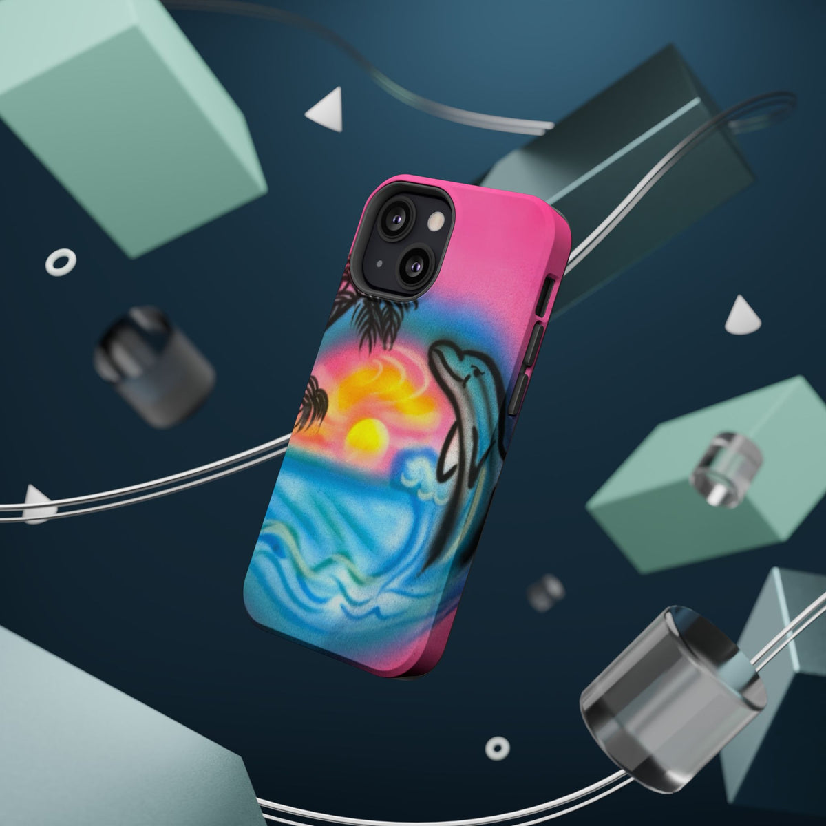 MagSafe "Delfinliebe" Airbrush iPhone-Hülle