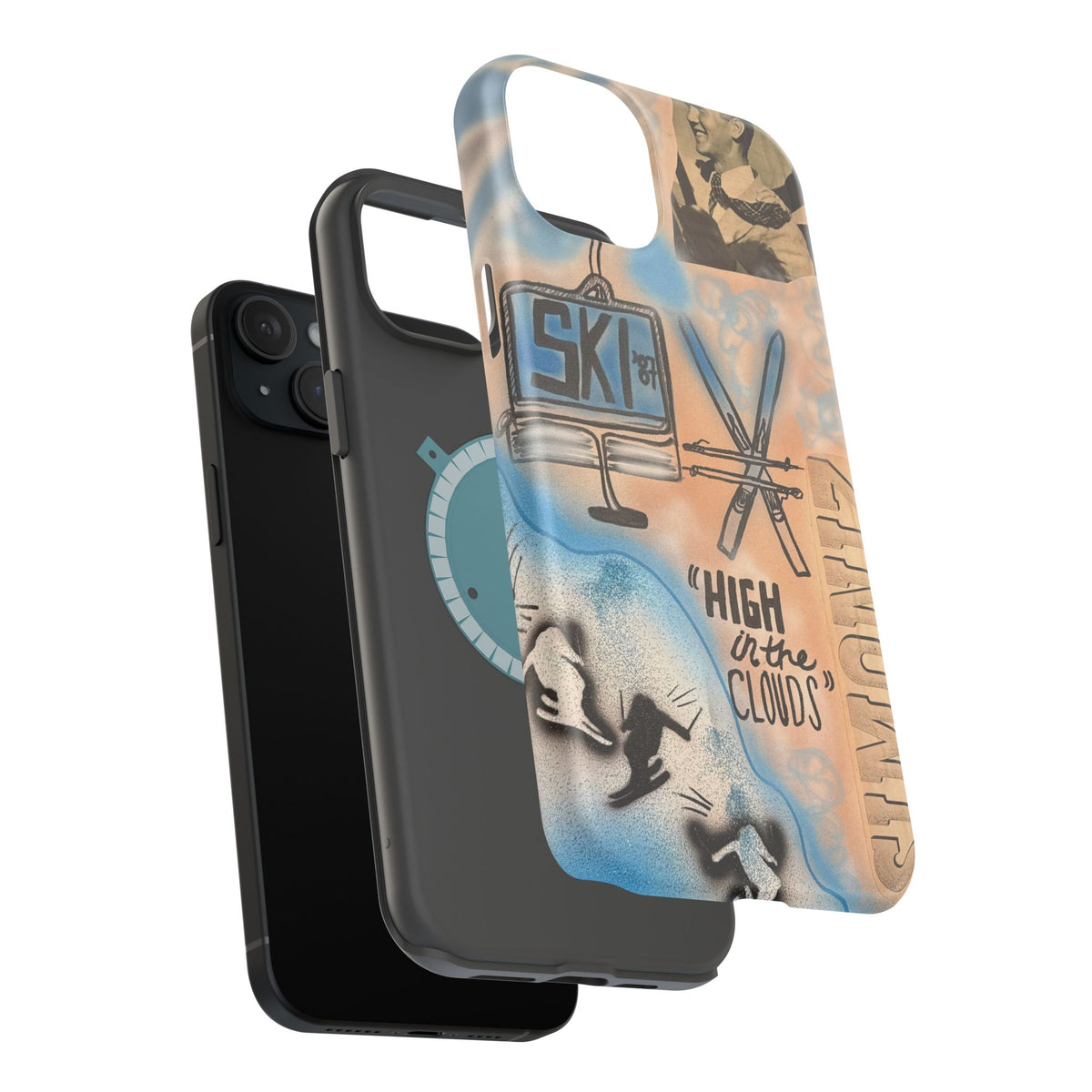 MagSafe „high in the clouds“ Airbrush iPhone Hülle