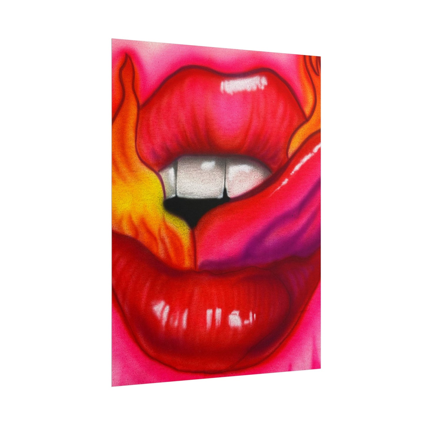 "flaming lips pt. 2" airbrush rolled print