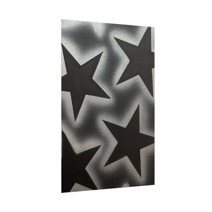 "chrome stars" airbrush rolled print