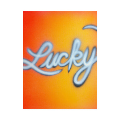 "lucky" airbrush rolled print