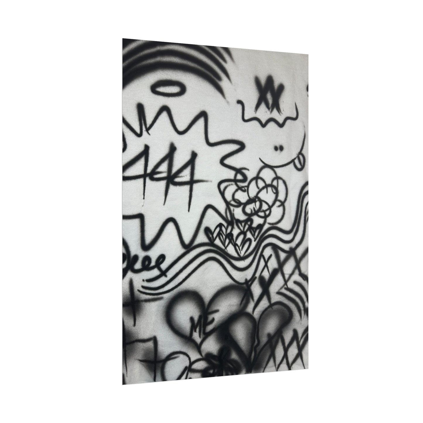 "444" airbrush rolled print