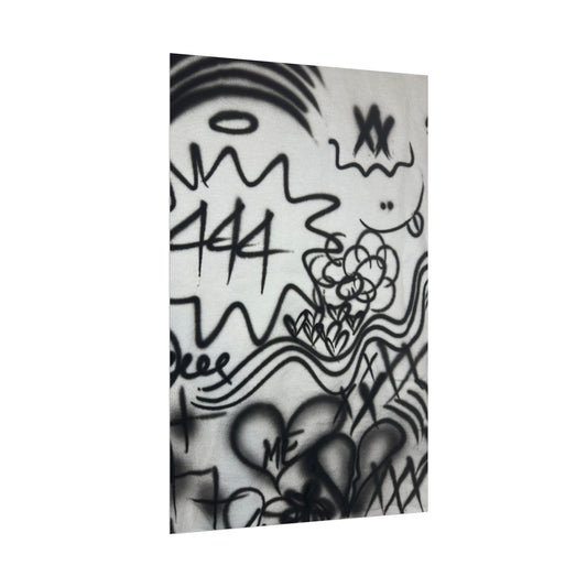 "444" airbrush rolled print