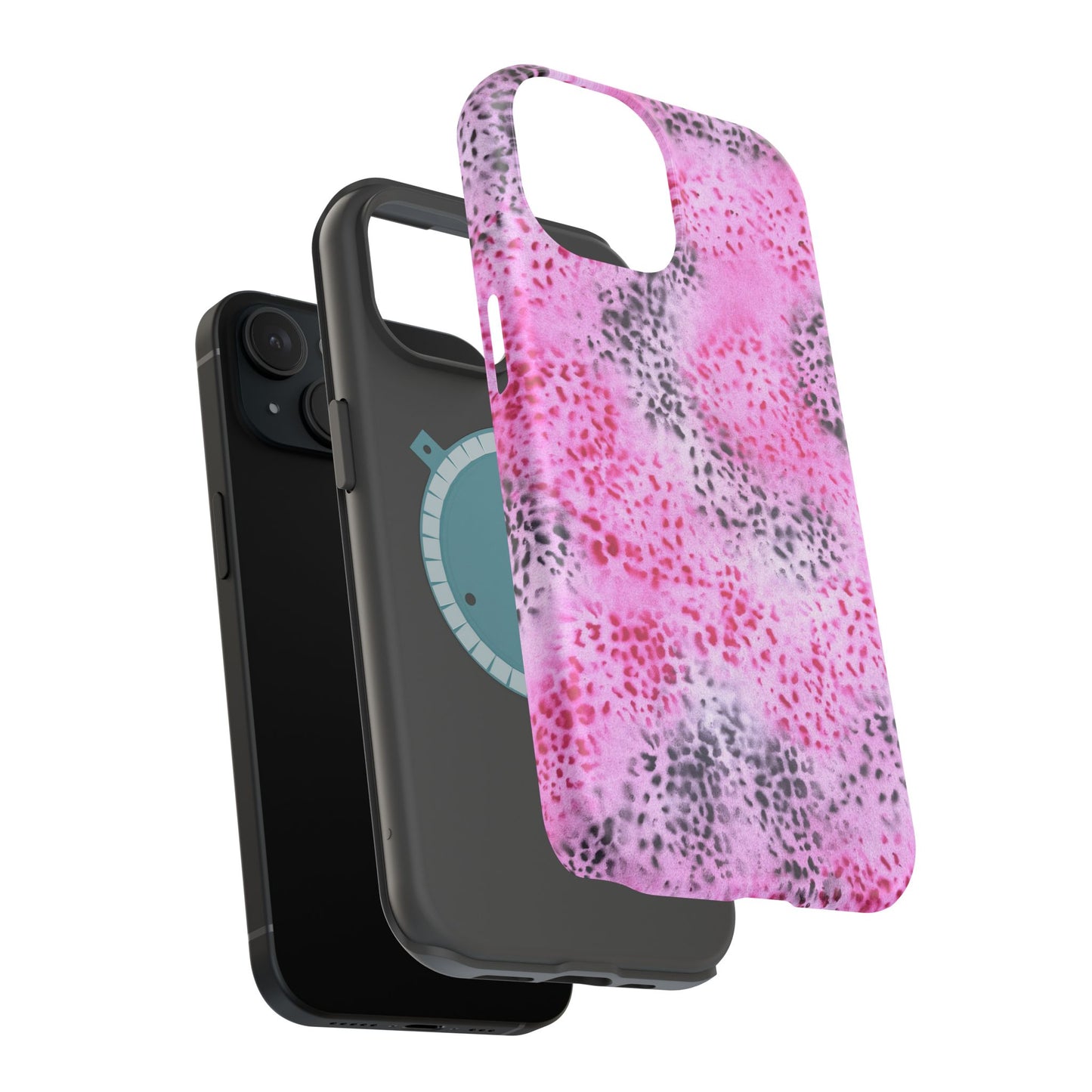 MagSafe "pink cheetah" airbrush iPhone case