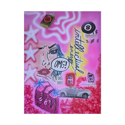 "intellectual energy" airbrush rolled print