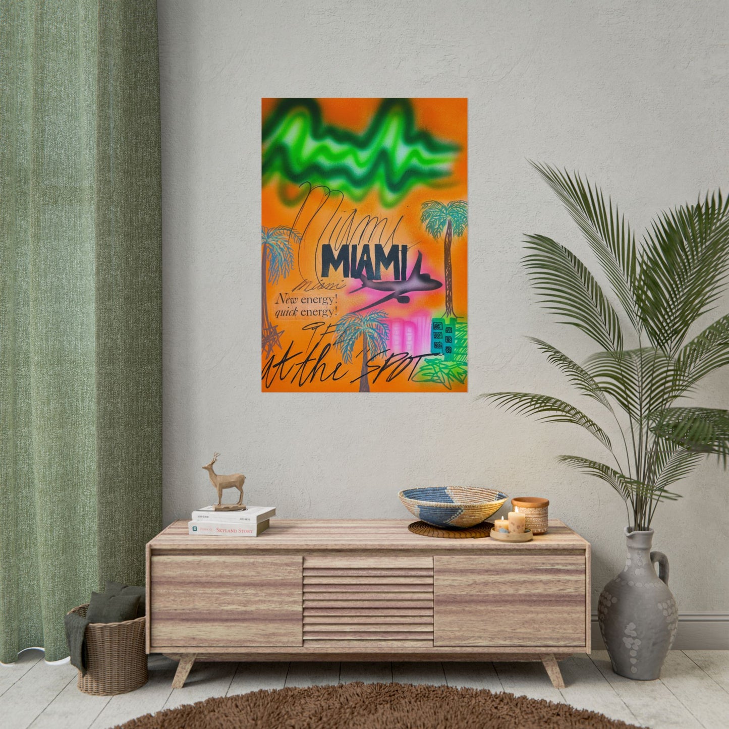 "miami, fl" airbrush rolled print