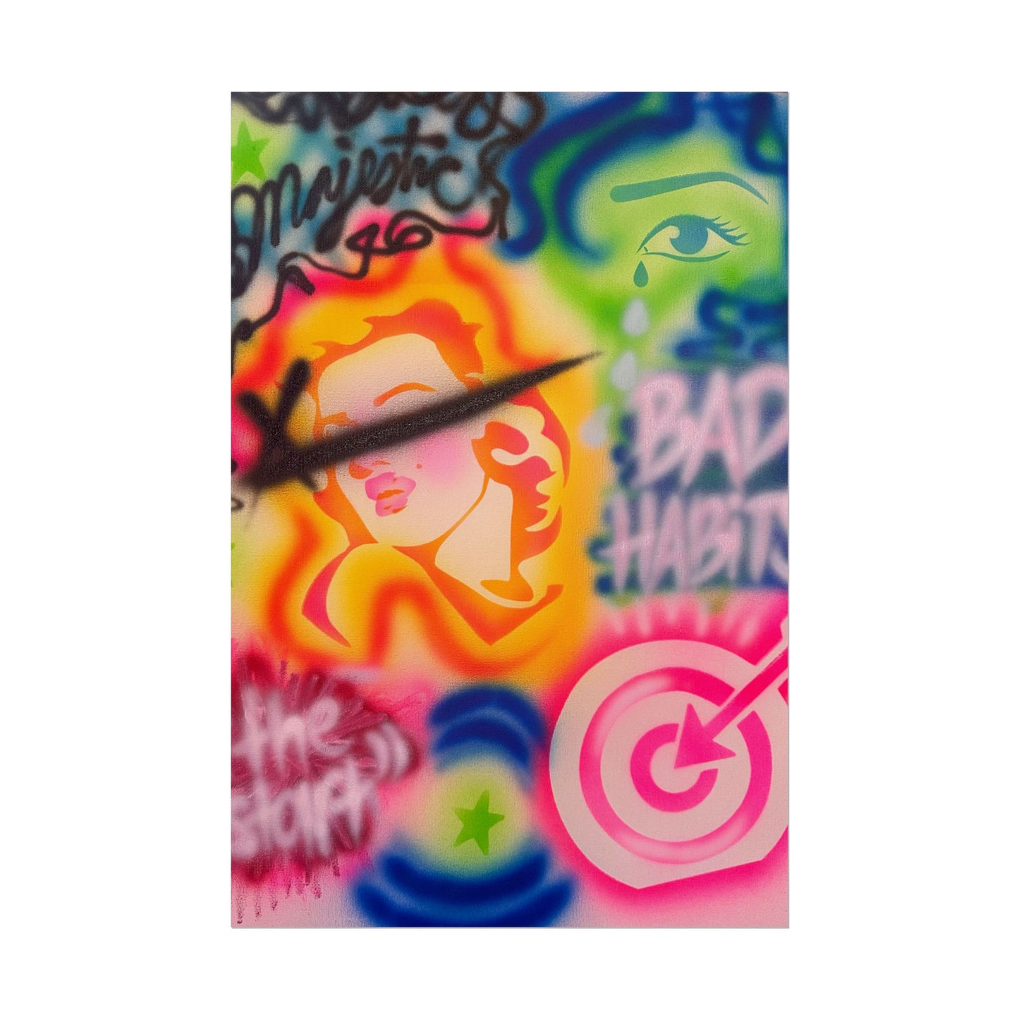"bad habits" airbrush rolled print