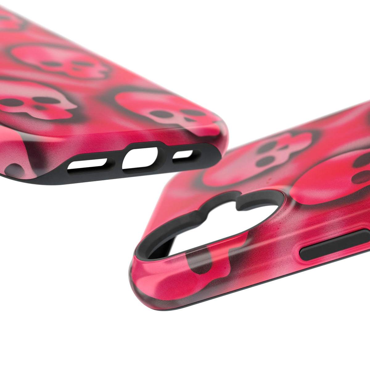 MagSafe "pink skully" airbrush iPhone case