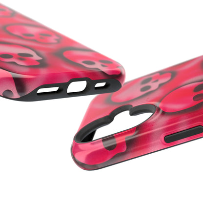 MagSafe "pink skully" airbrush iPhone case