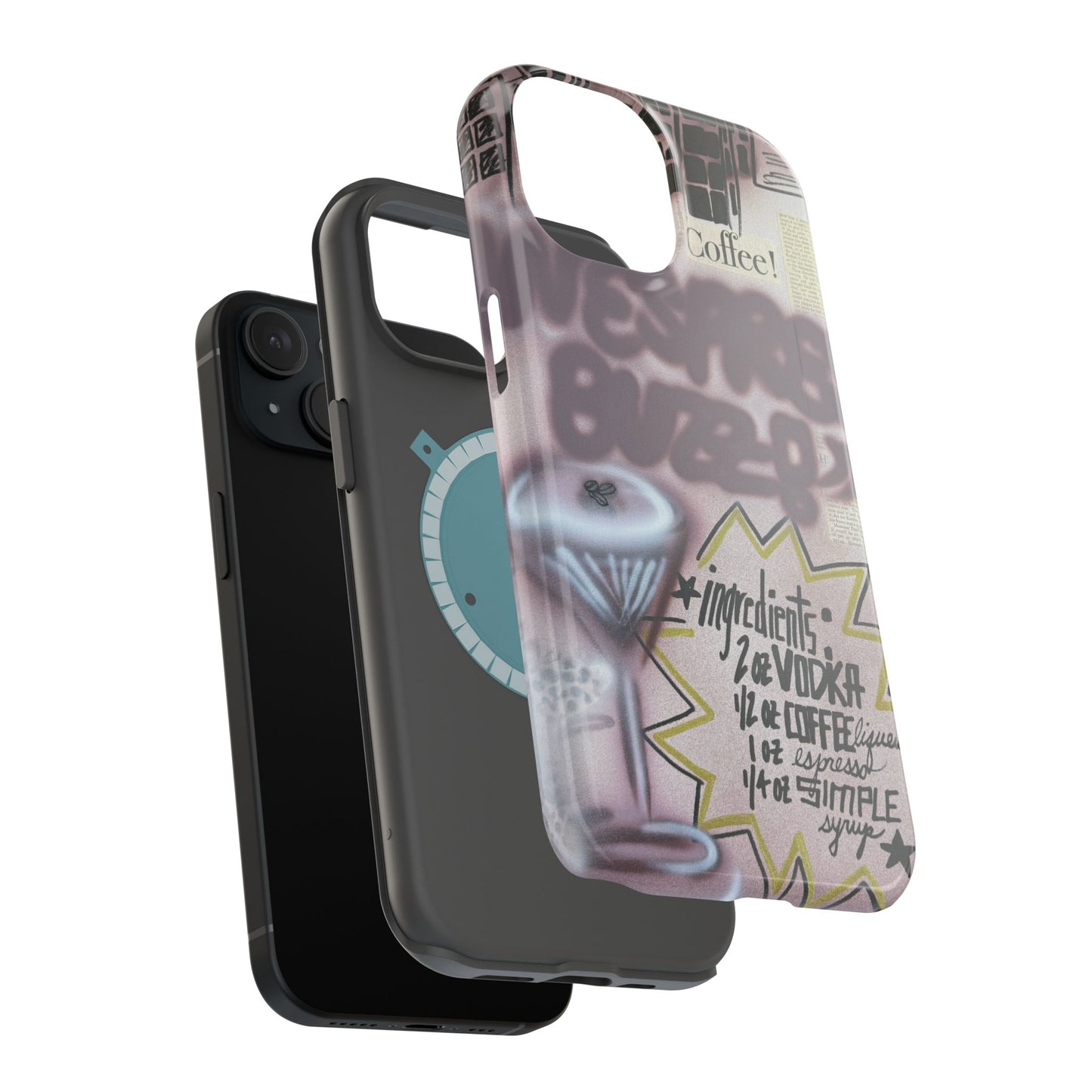 MagSafe "espresso martini" airbrush iPhone case