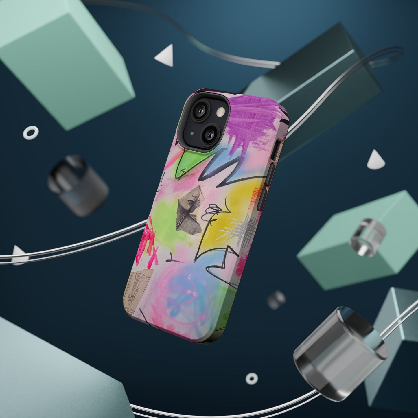 MagSafe "pastel static" airbrush iPhone case