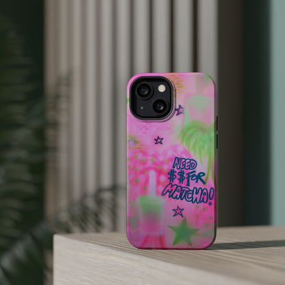 MagSafe "need $$ for matcha" airbrush iPhone case