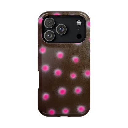 MagSafe "cherry mocha polka dot" airbrush iPhone case