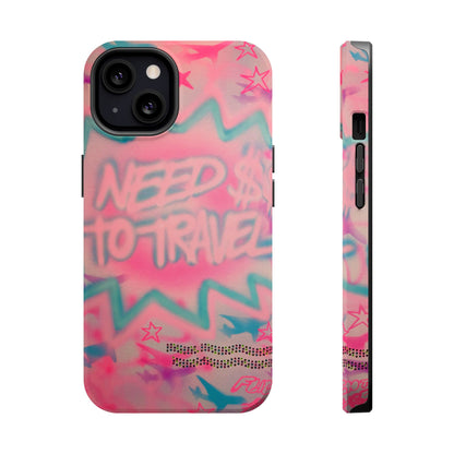 MagSafe "need $$ to travel" airbrush iPhone case