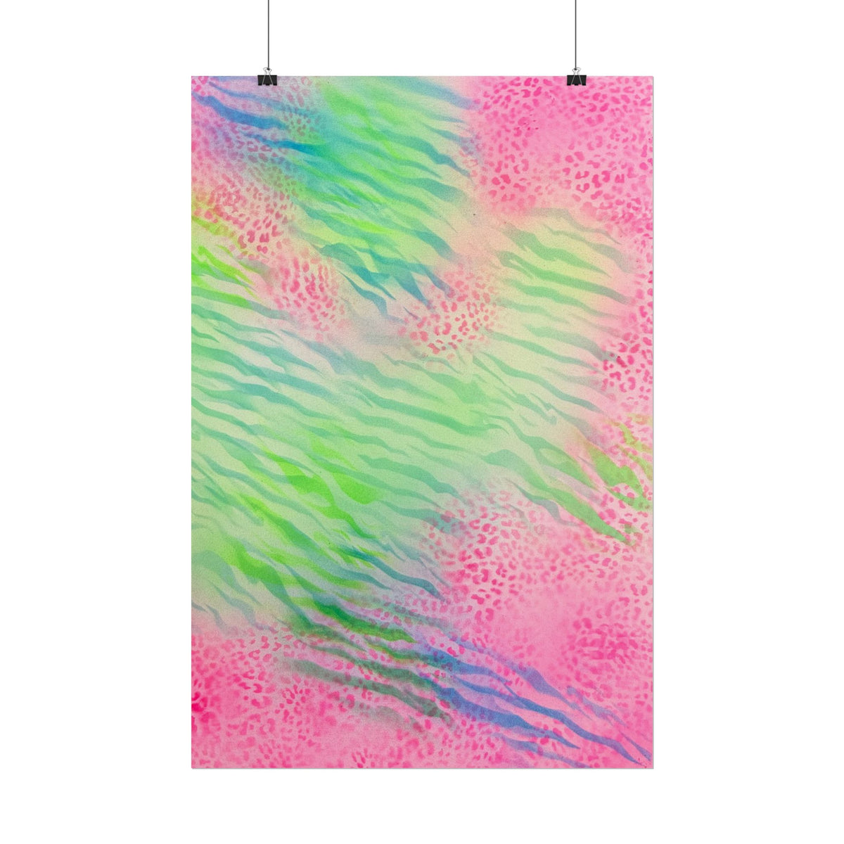 "teal cheetah" airbrush rolled print