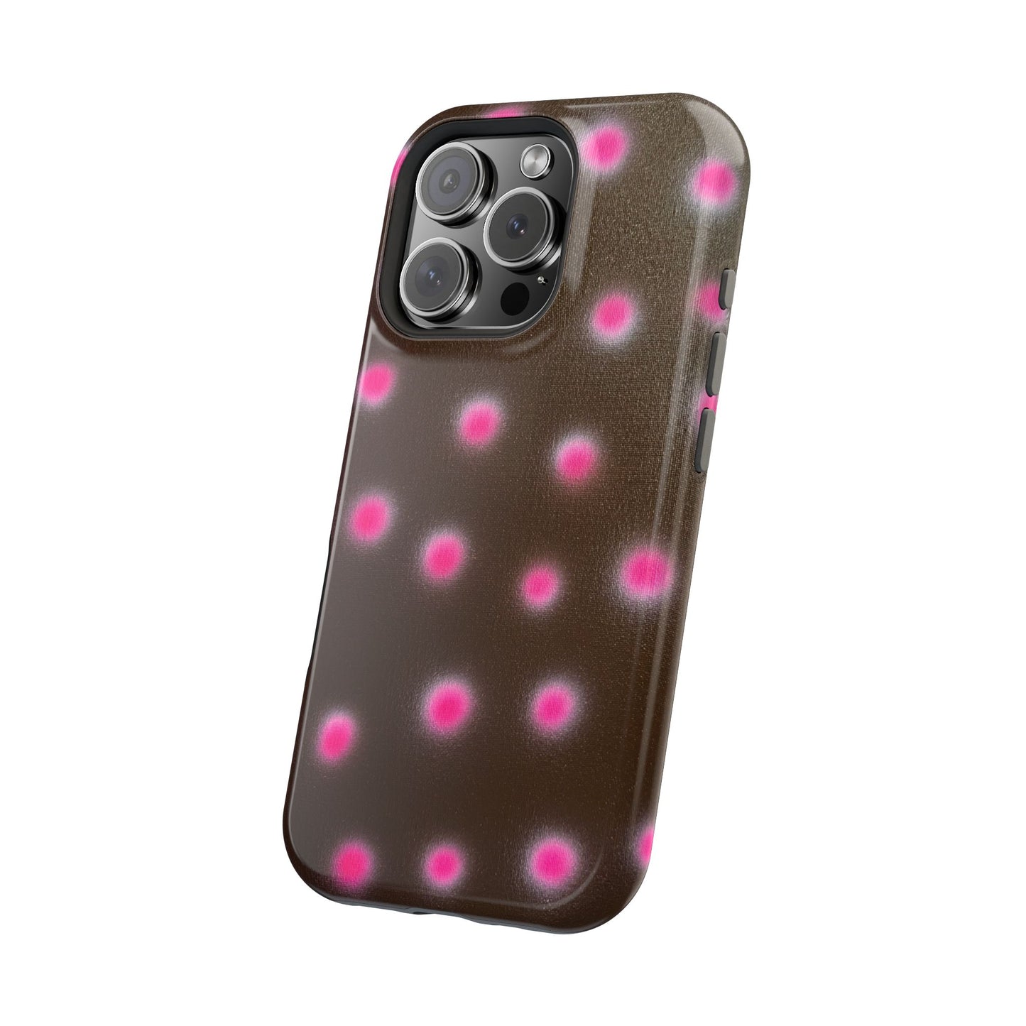 MagSafe "cherry mocha polka dot" airbrush iPhone case