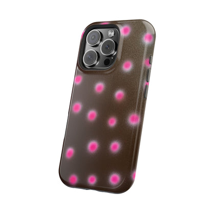 MagSafe "cherry mocha polka dot" airbrush iPhone case